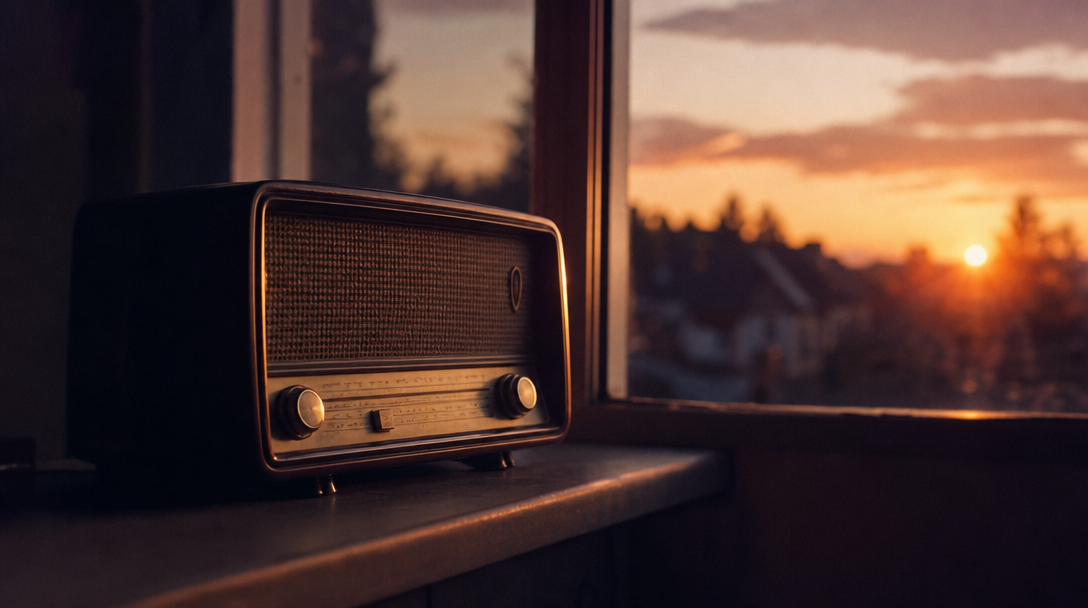 Cinematic film-lit still life evoking layered creative infrastructure