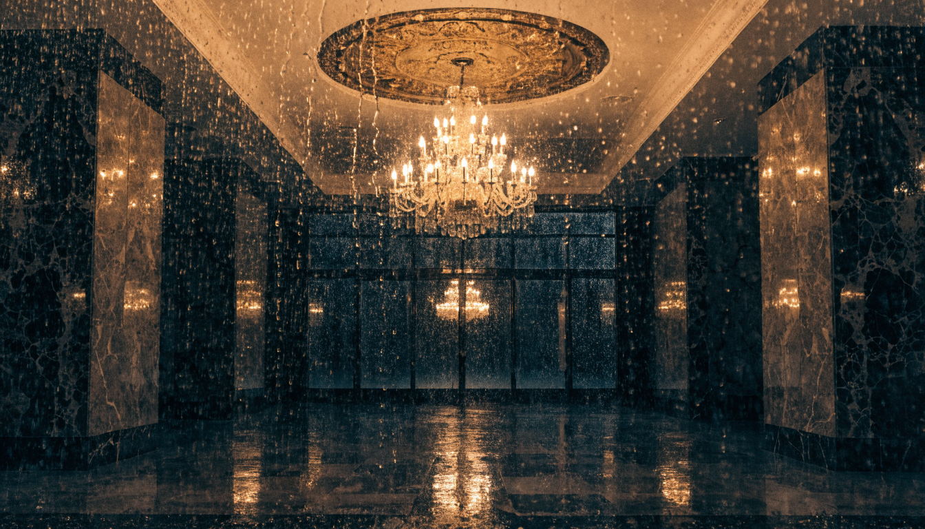 Empty cinema chair lit by a single overhead spotlight