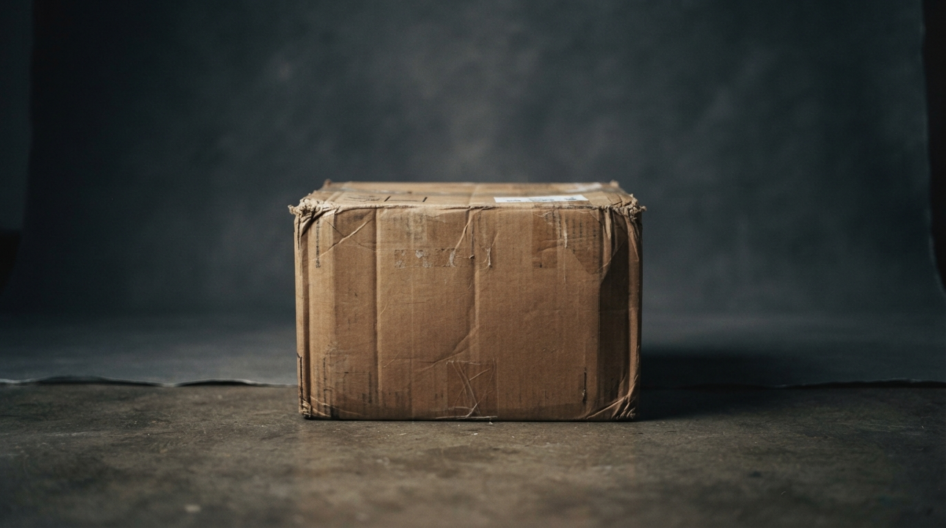 Product boxes arranged under a single directional studio light