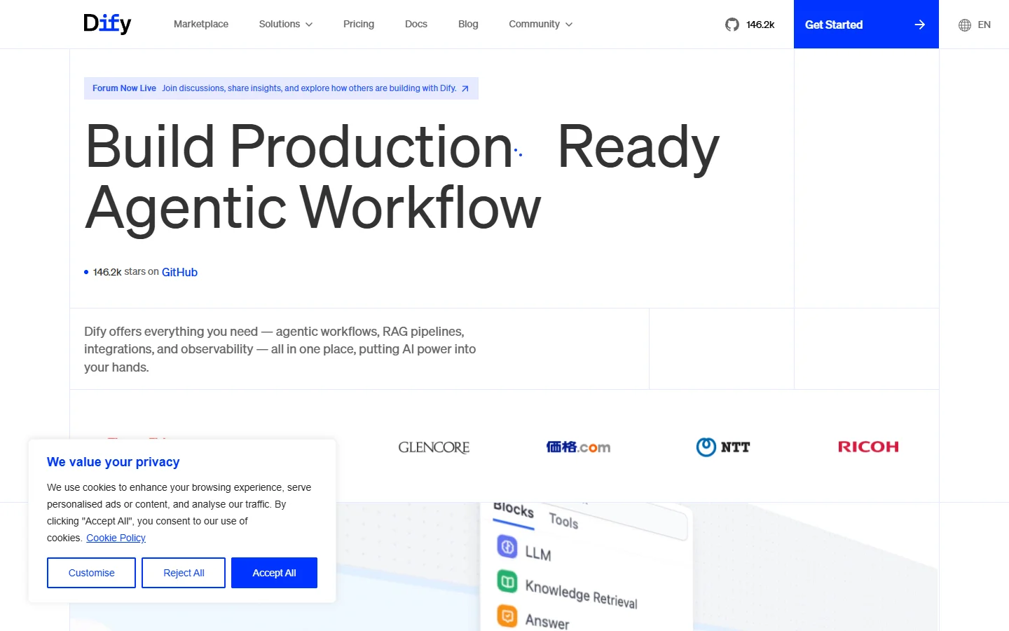 Dify homepage