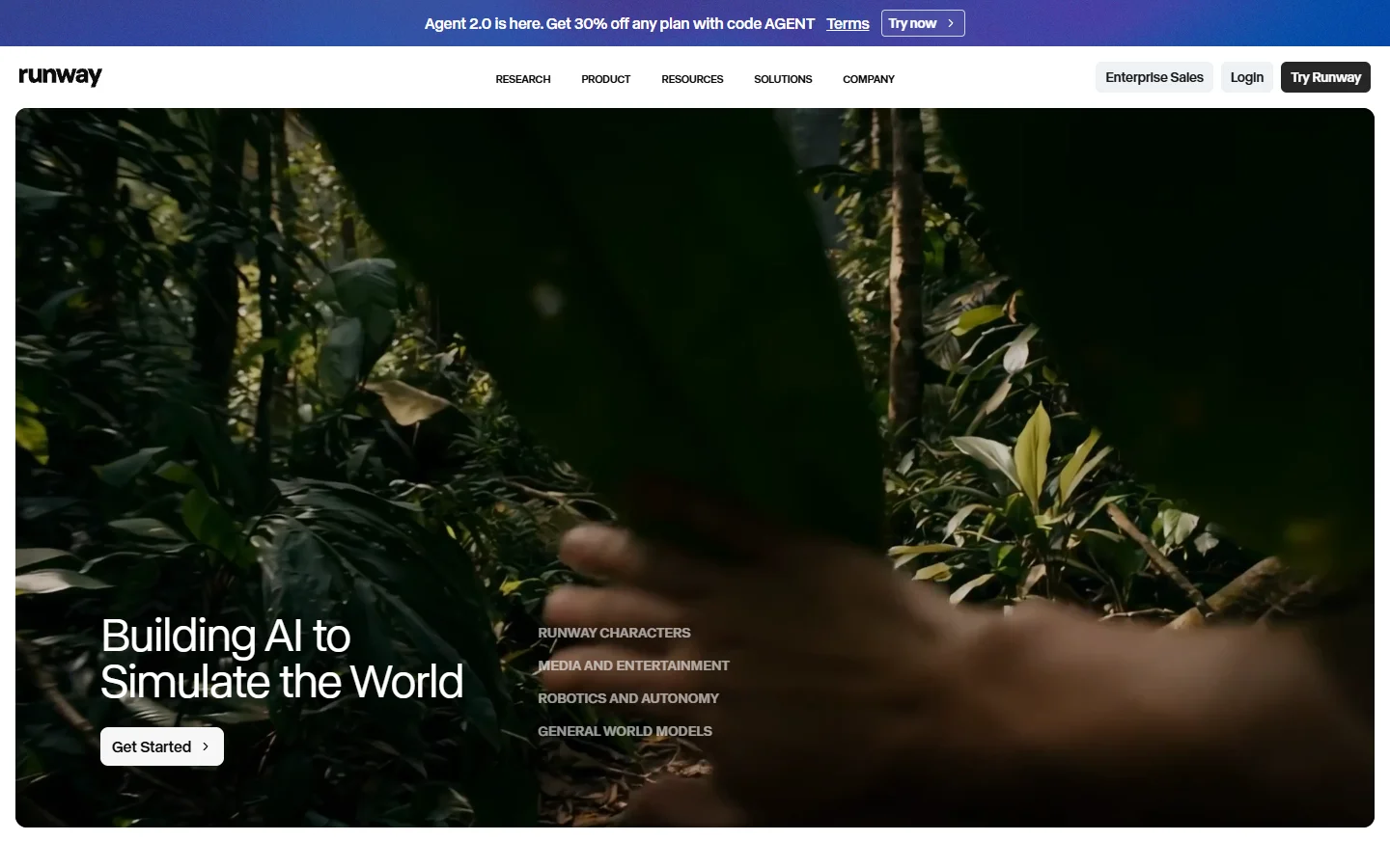 Runway homepage