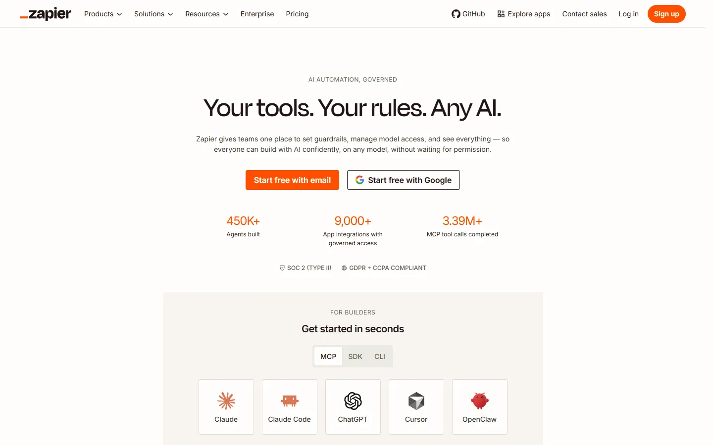 Zapier homepage