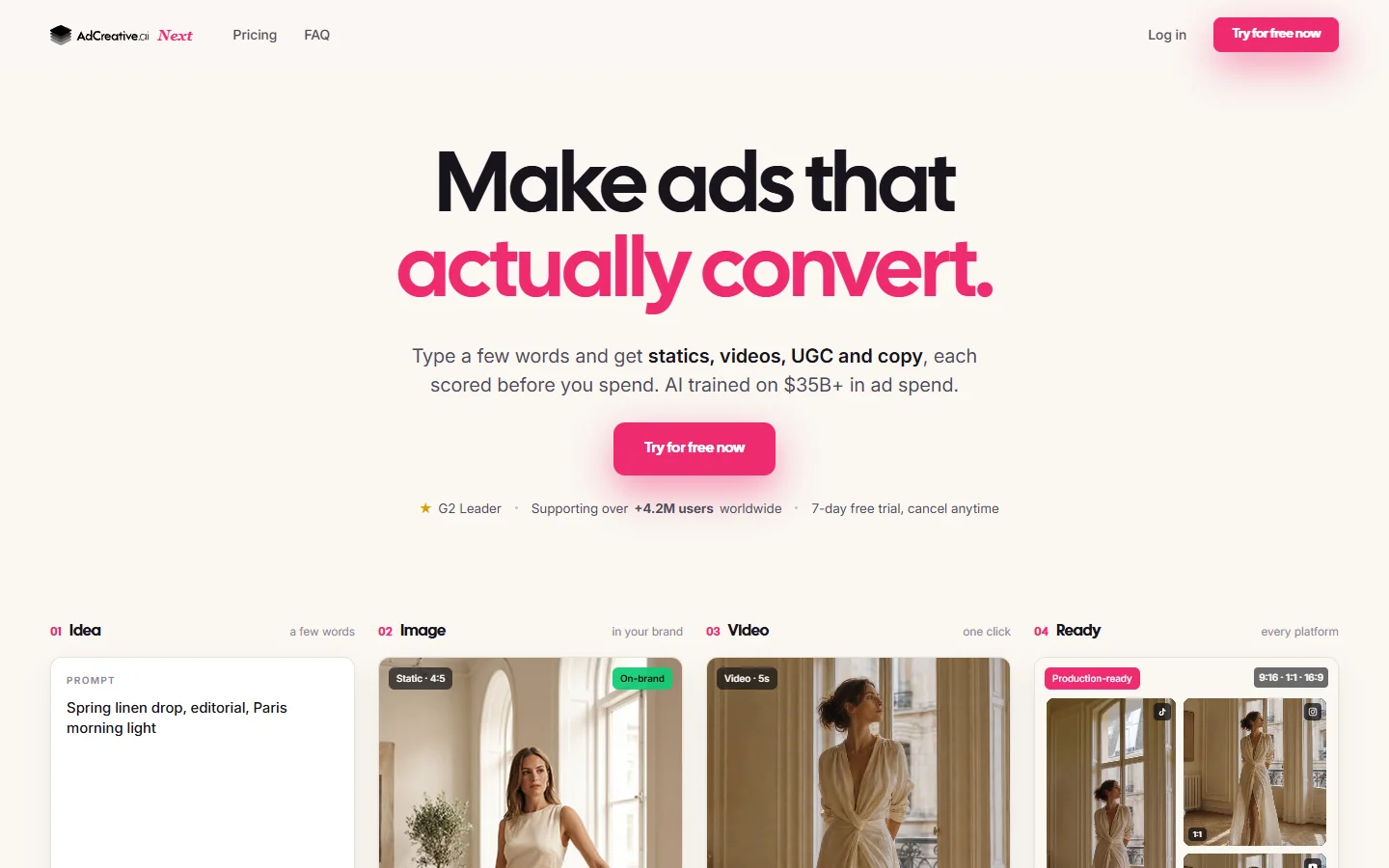AdCreative.ai homepage