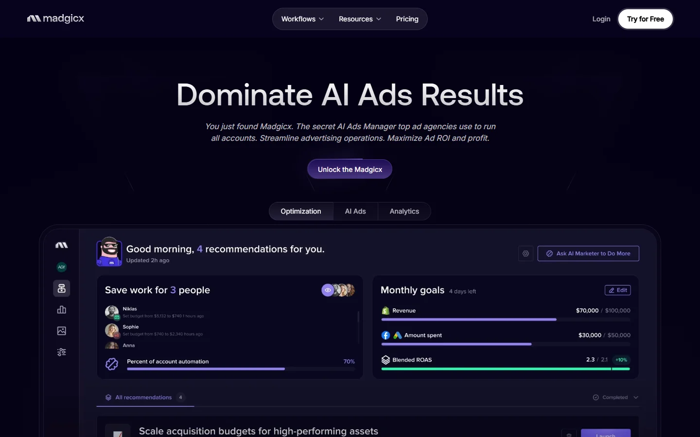 Madgicx homepage