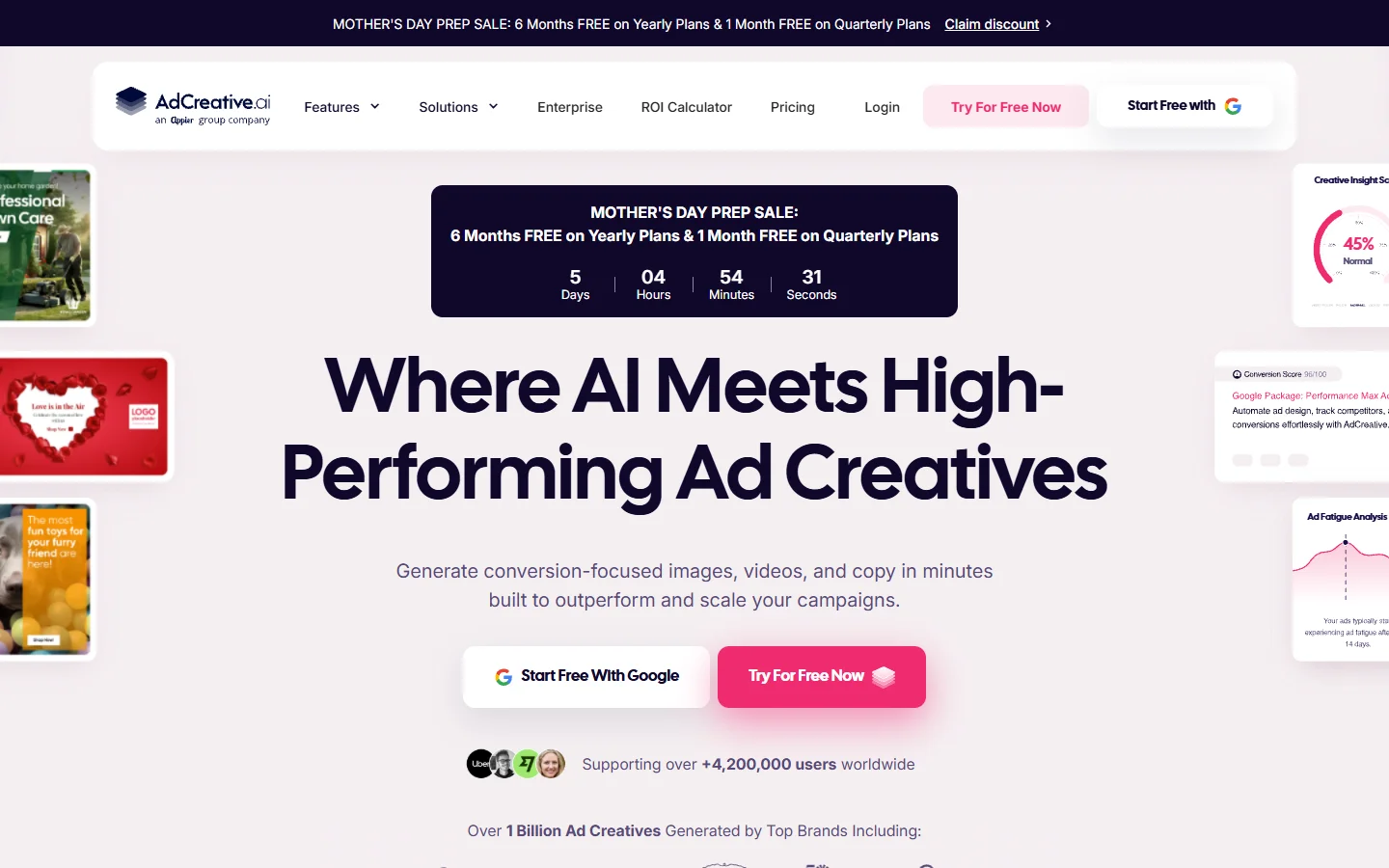 AdCreative.ai homepage