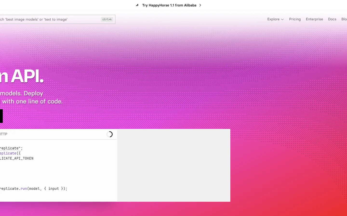 Replicate homepage