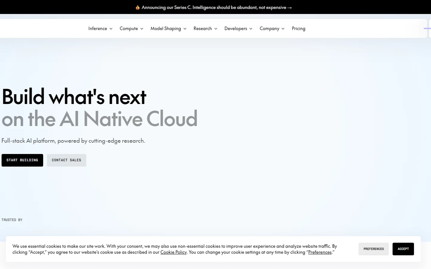 Together AI homepage