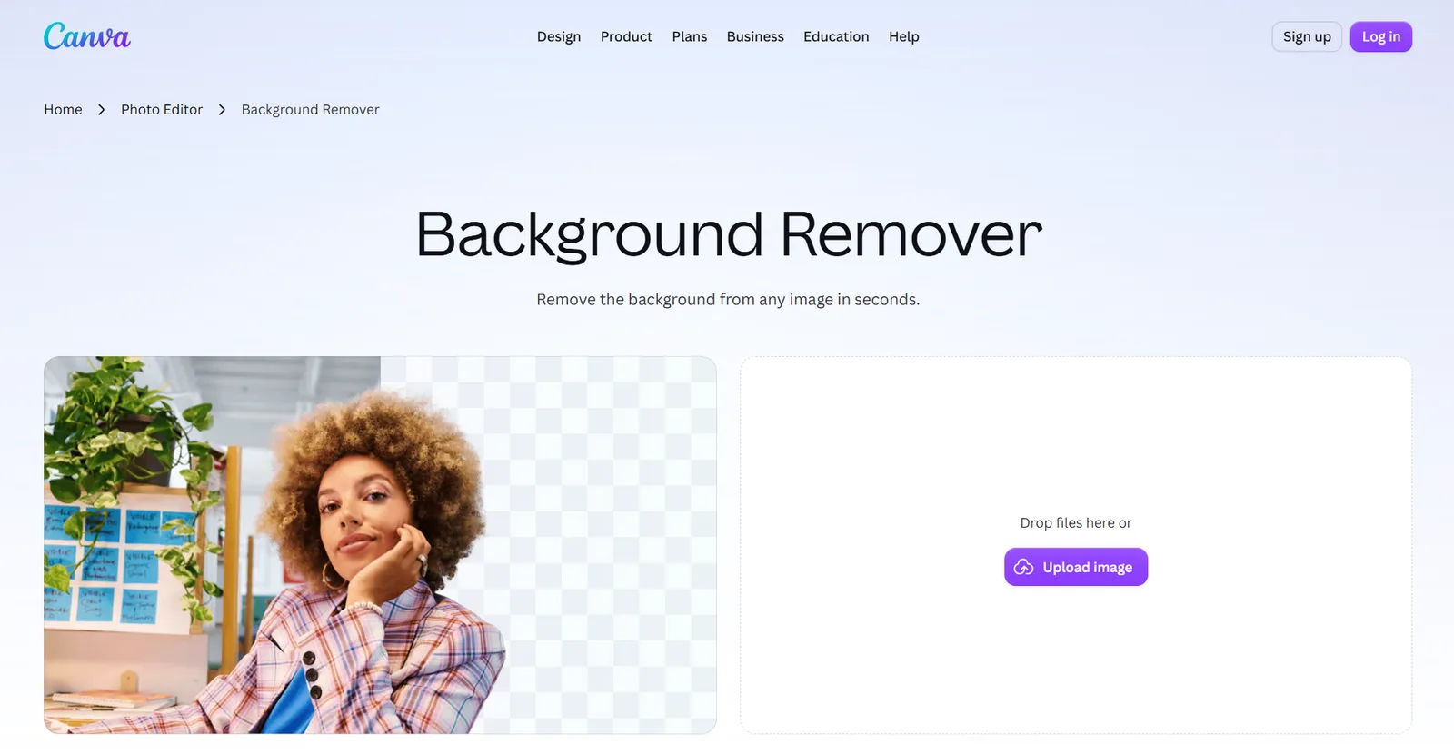 Canva Background Remover page