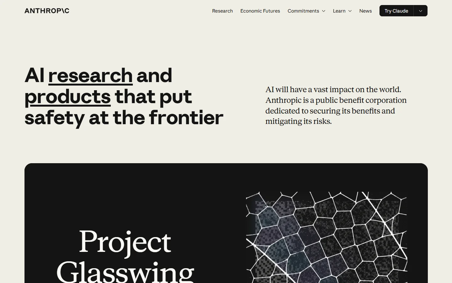 Anthropic homepage