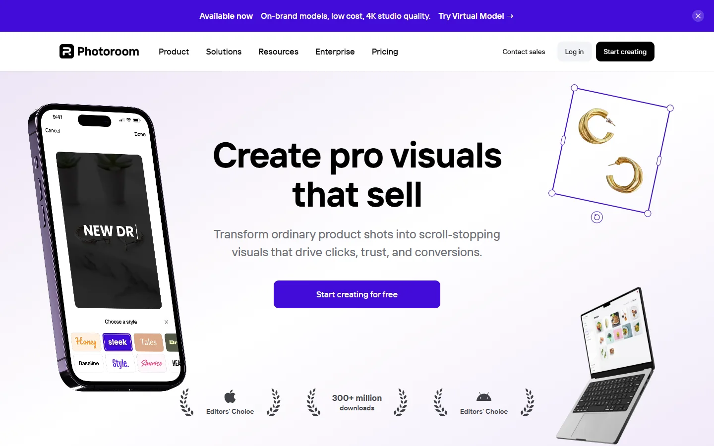 Photoroom AI background editor