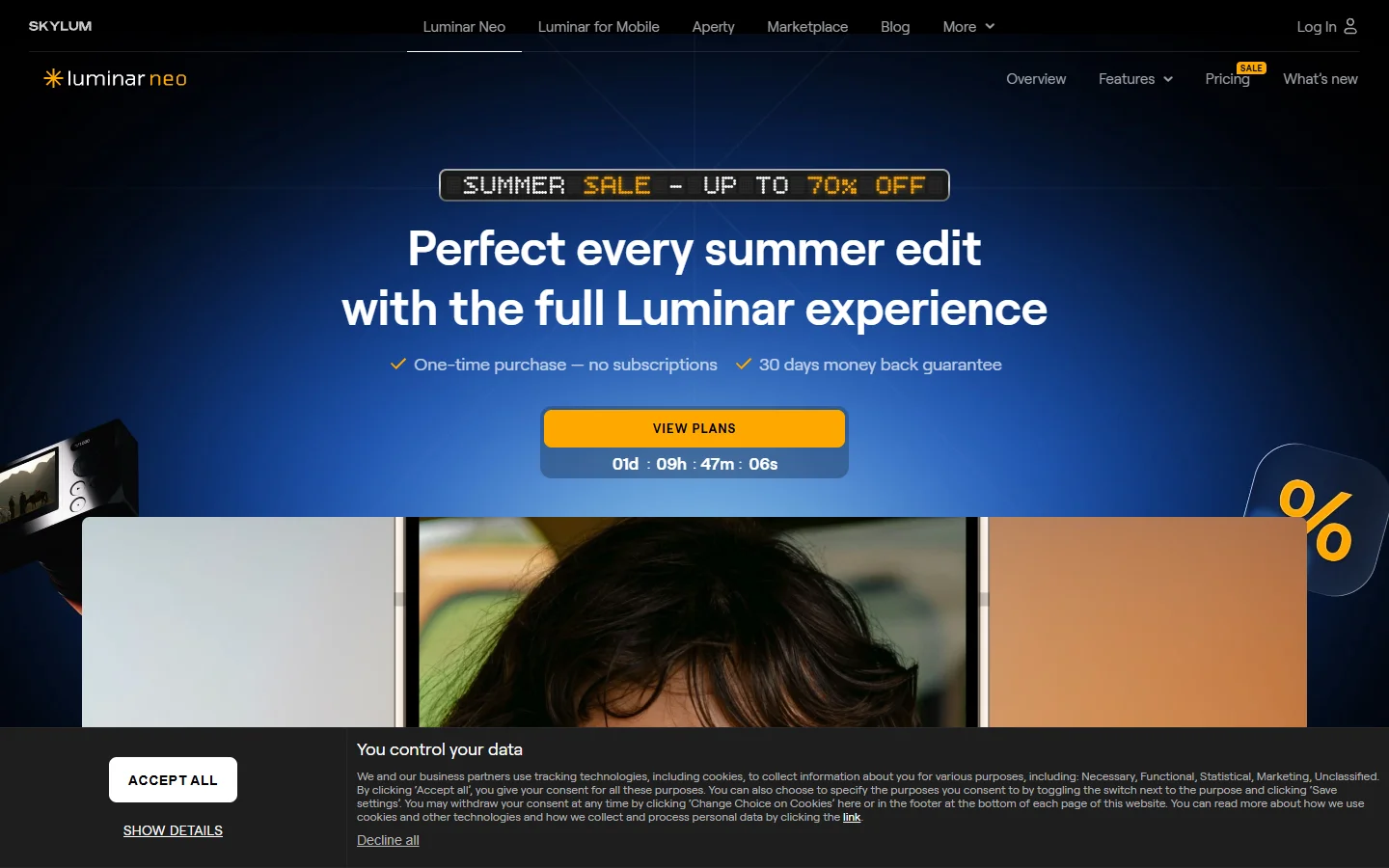 Luminar Neo homepage