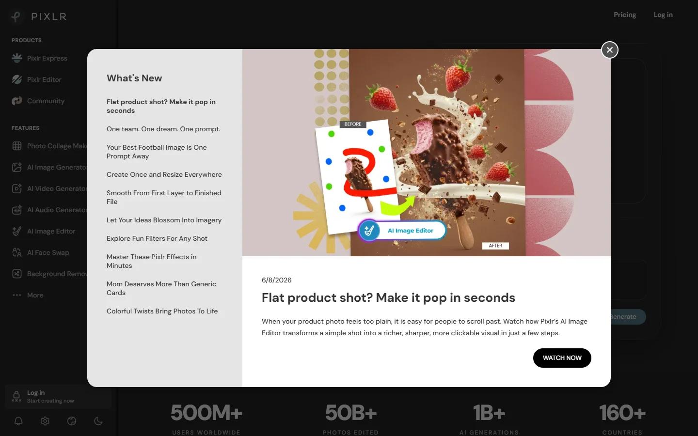 Pixlr homepage