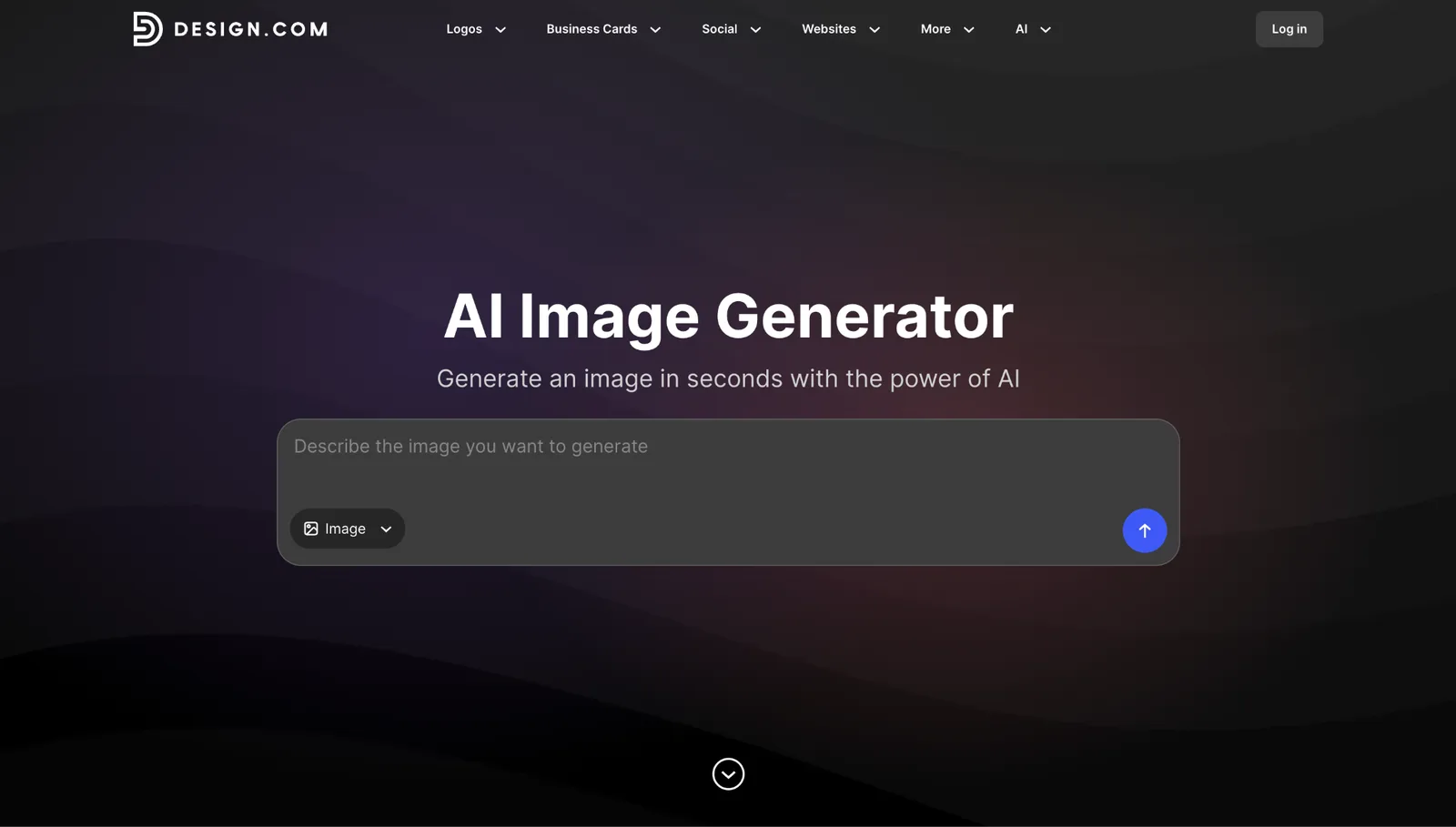 Design.com AI Image Generator page