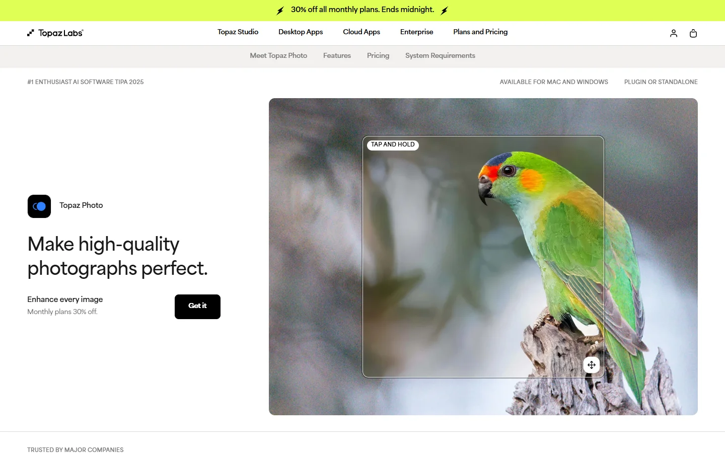 Topaz Photo AI homepage