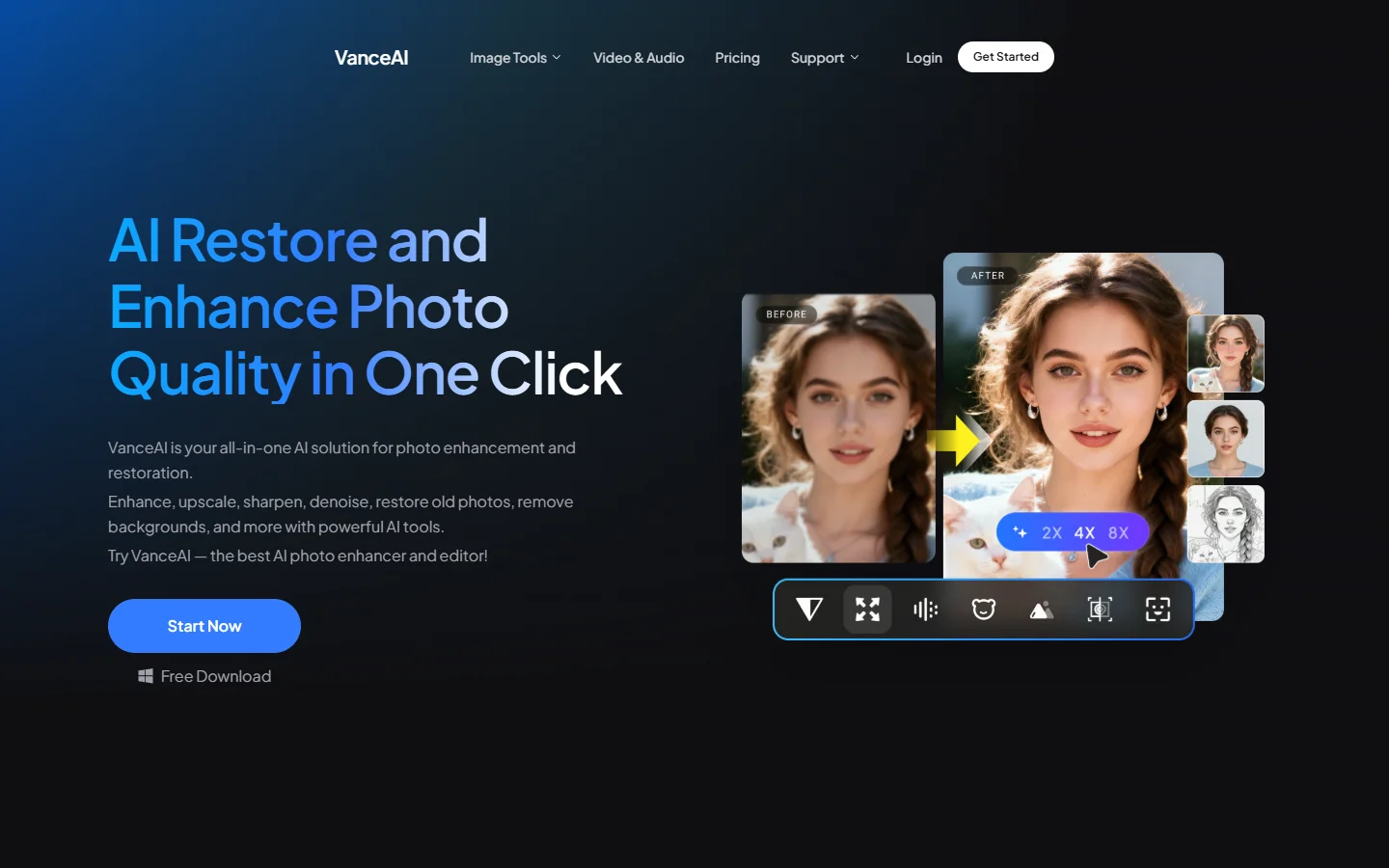 VanceAI homepage