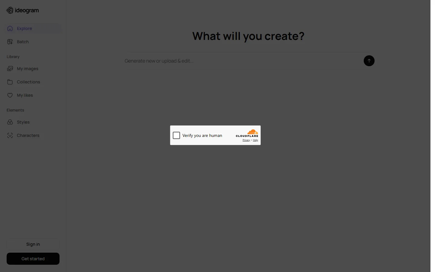 Ideogram homepage