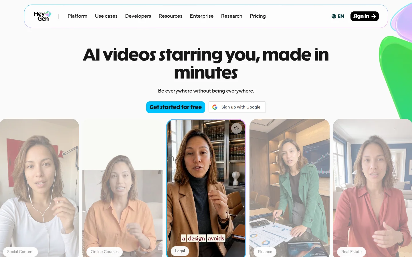 HeyGen homepage
