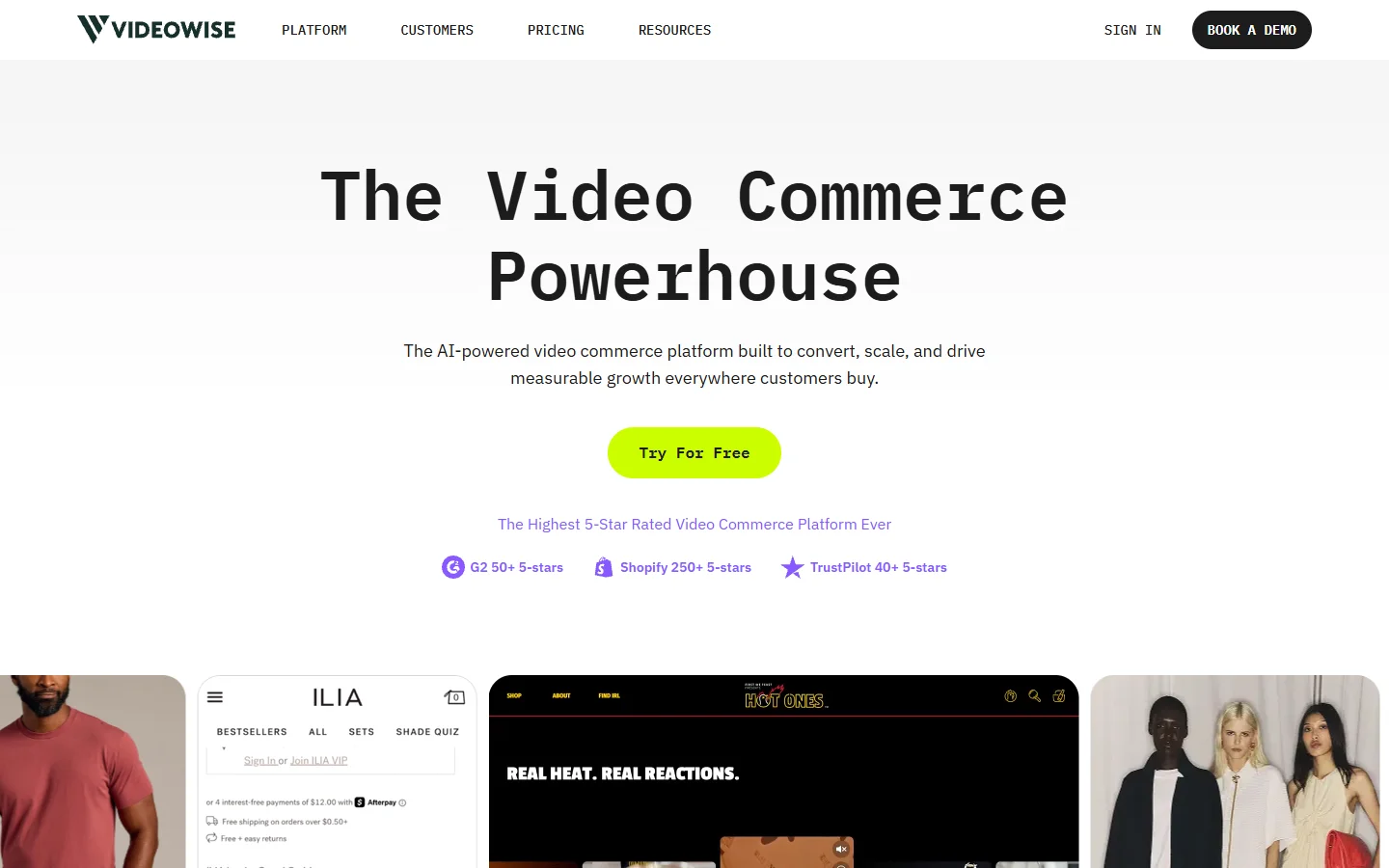 Videowise homepage