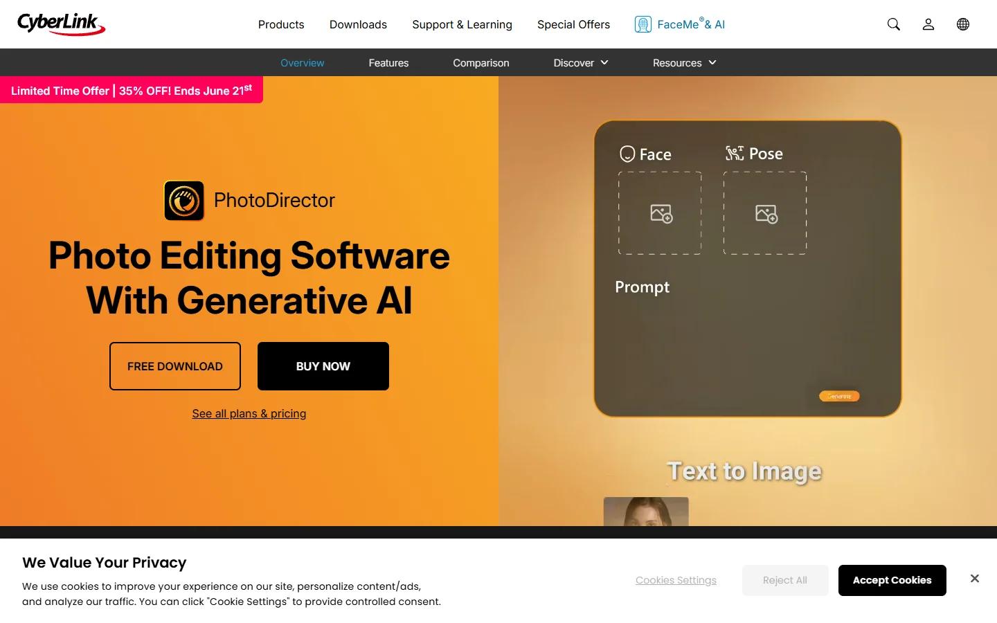 PhotoDirector cartoon tool homepage