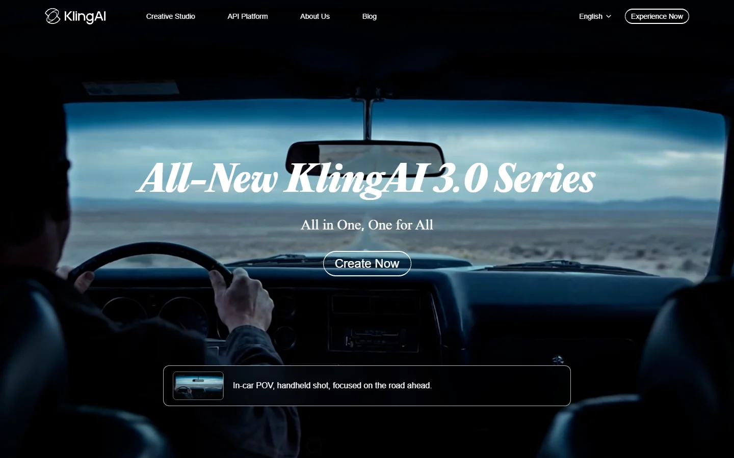 Kling AI homepage