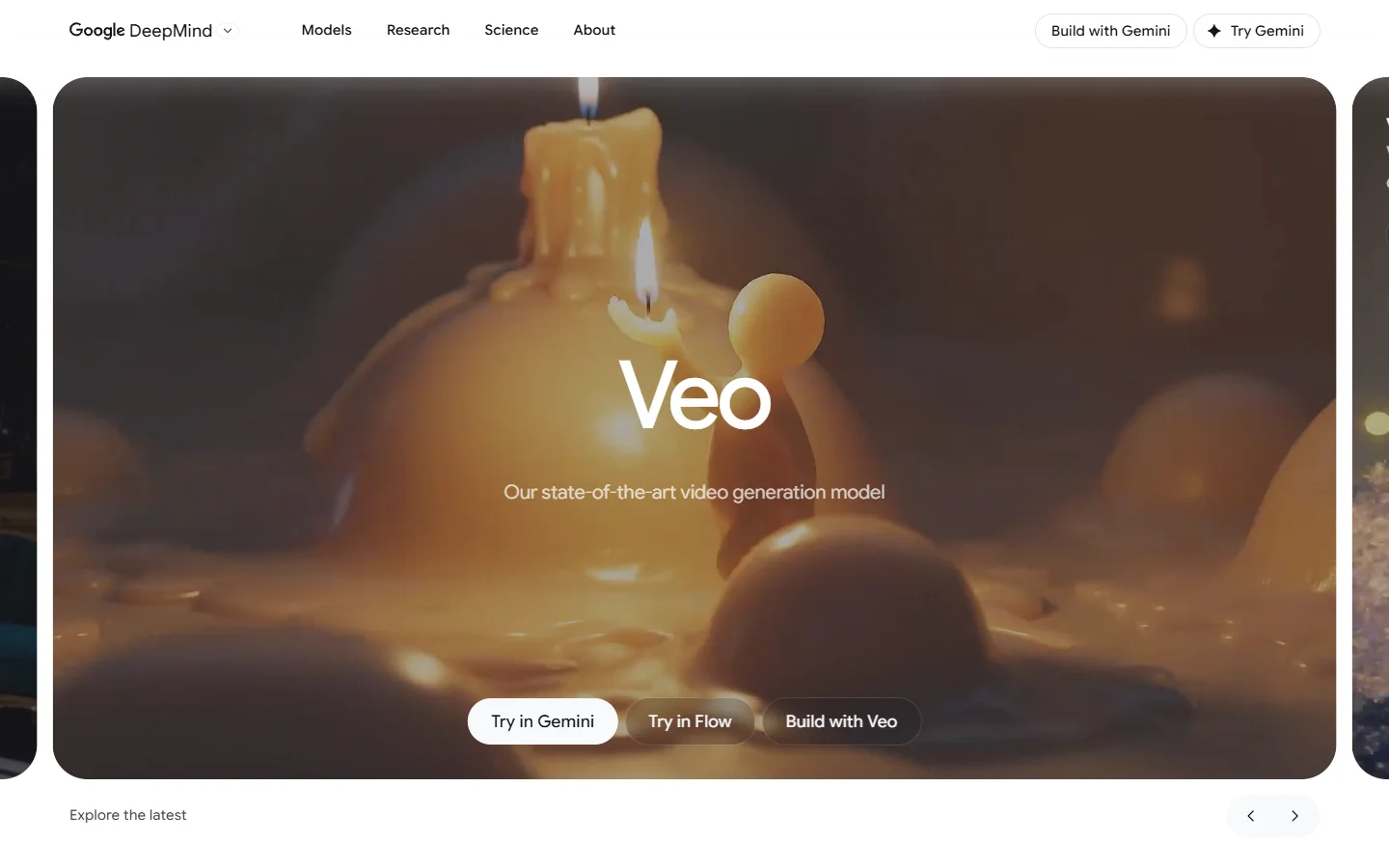 Google Veo homepage