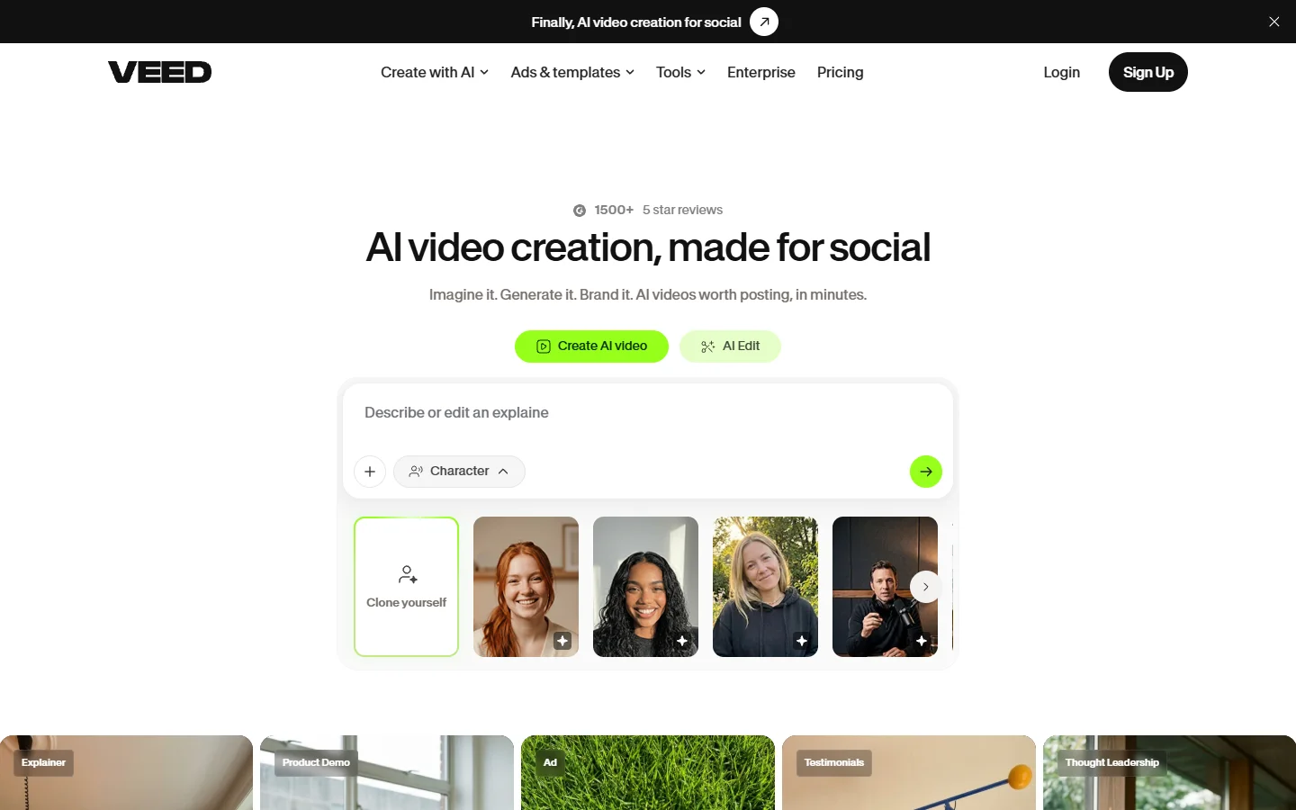 VEED homepage