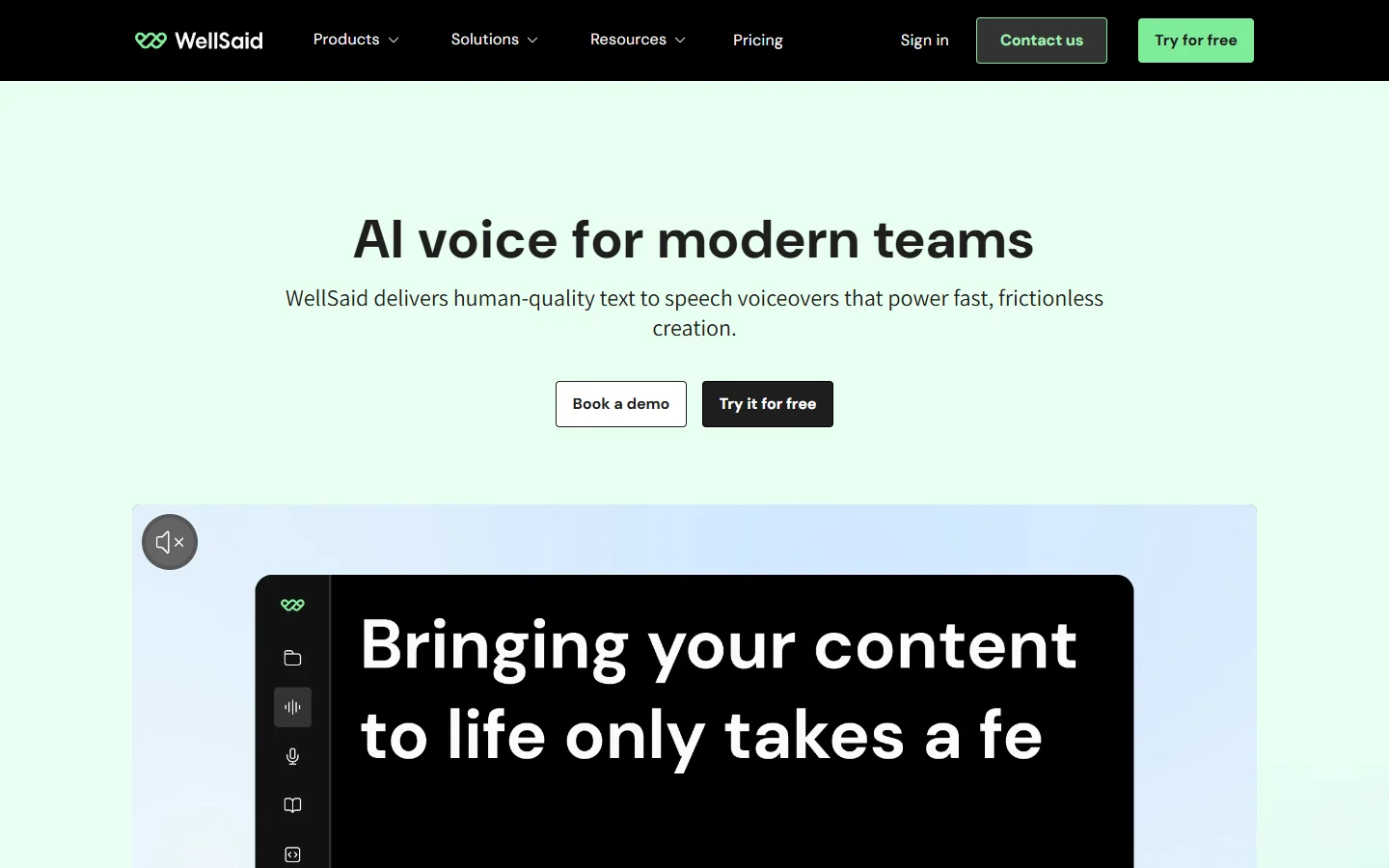 WellSaid Labs homepage