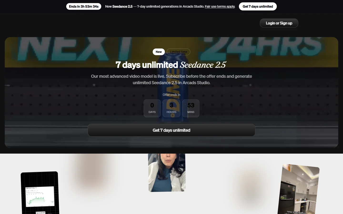 Arcads homepage