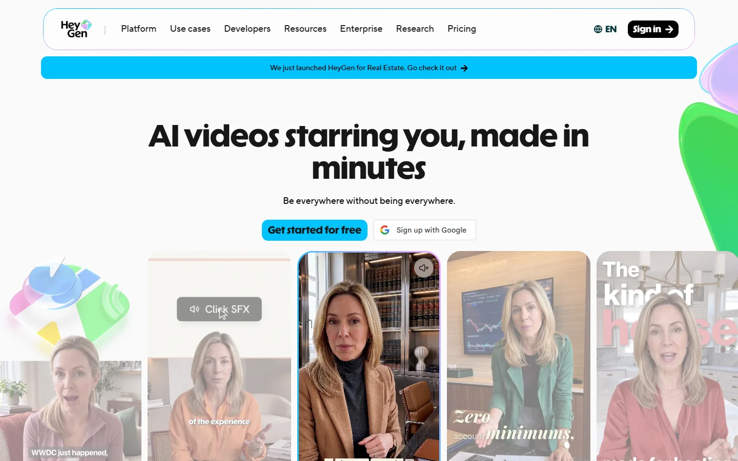 HeyGen homepage
