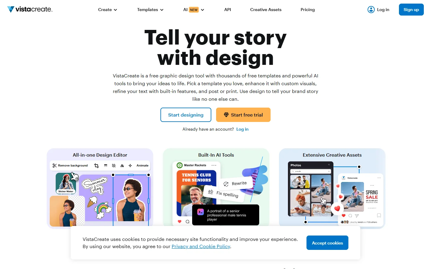 VistaCreate homepage