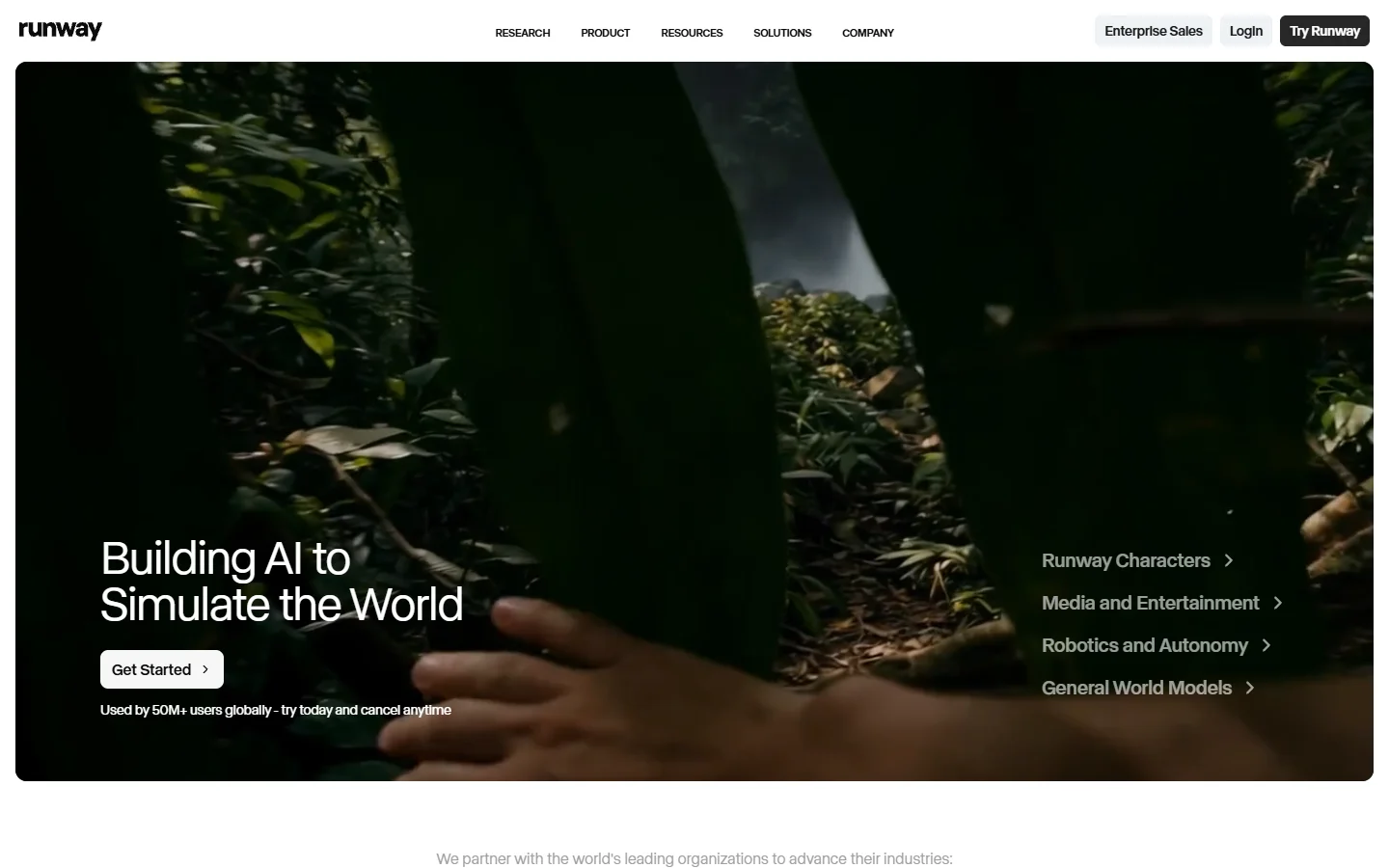 Runway homepage