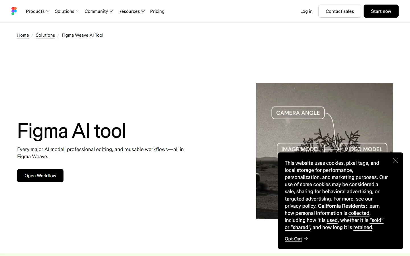 Design tool AI canvas homepage screenshot
