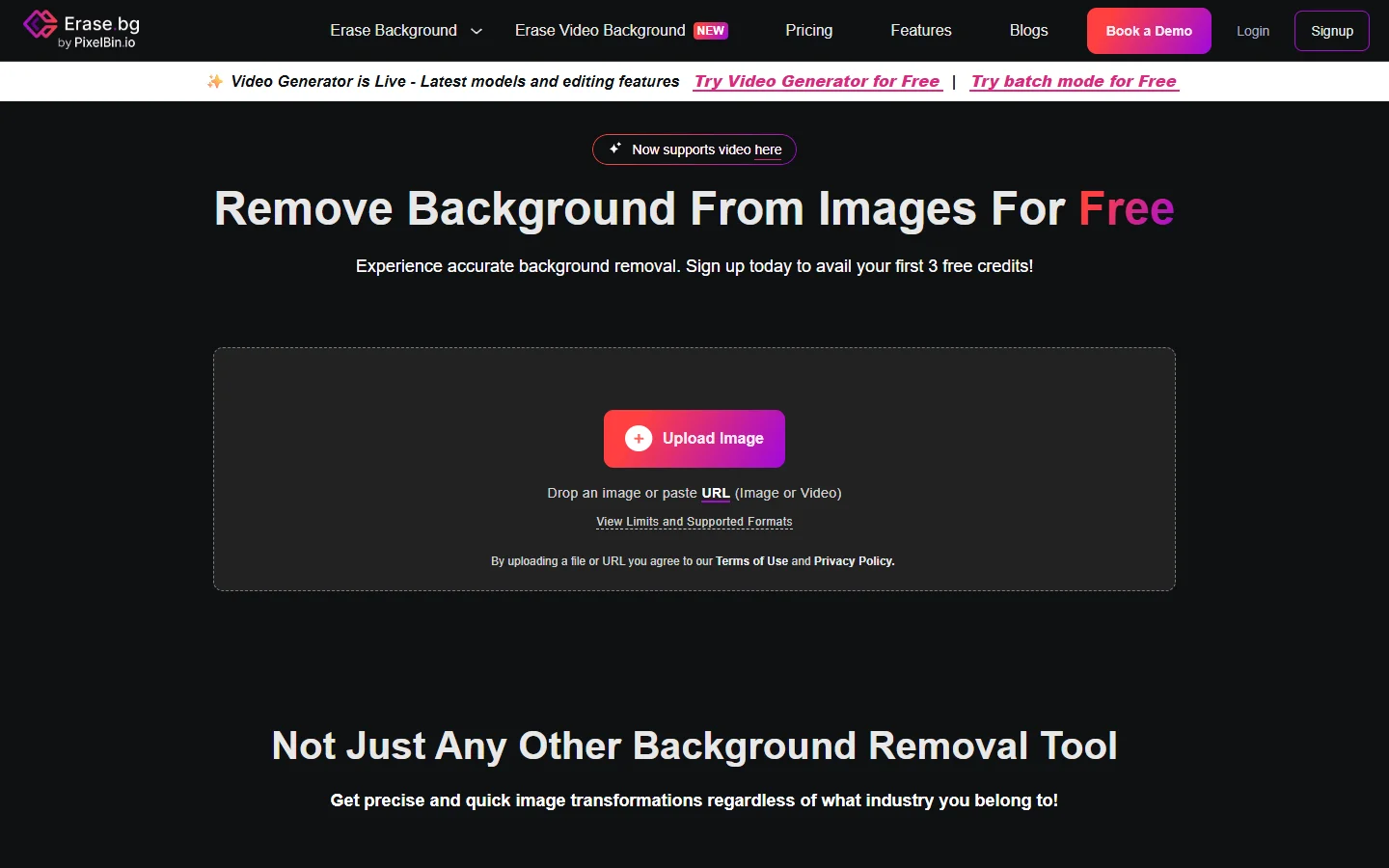 Erase.bg free AI background removal tool