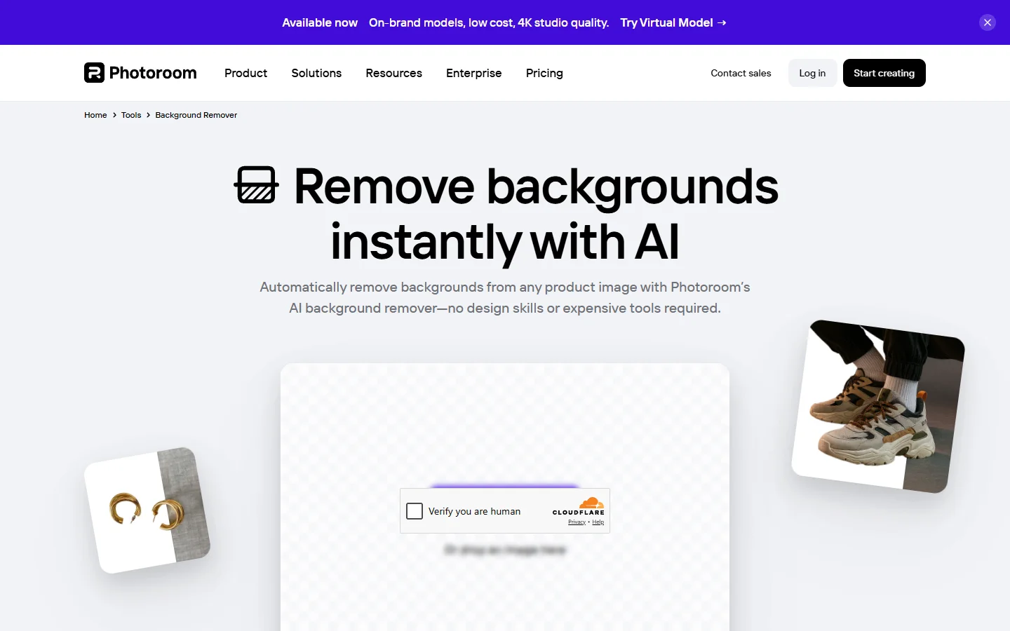 PhotoRoom background remover with e-commerce templates
