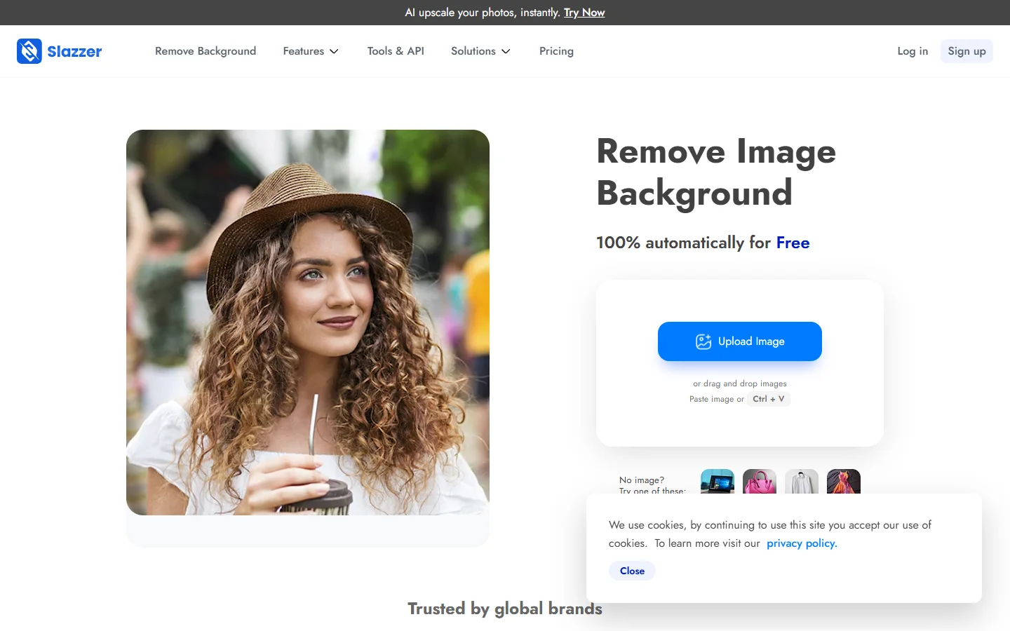 Slazzer AI background removal with API and batch processing
