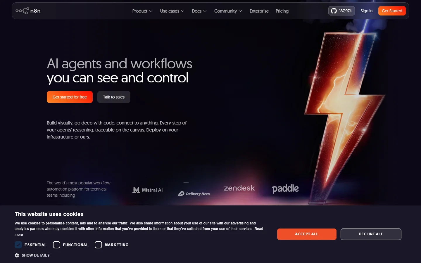 n8n homepage