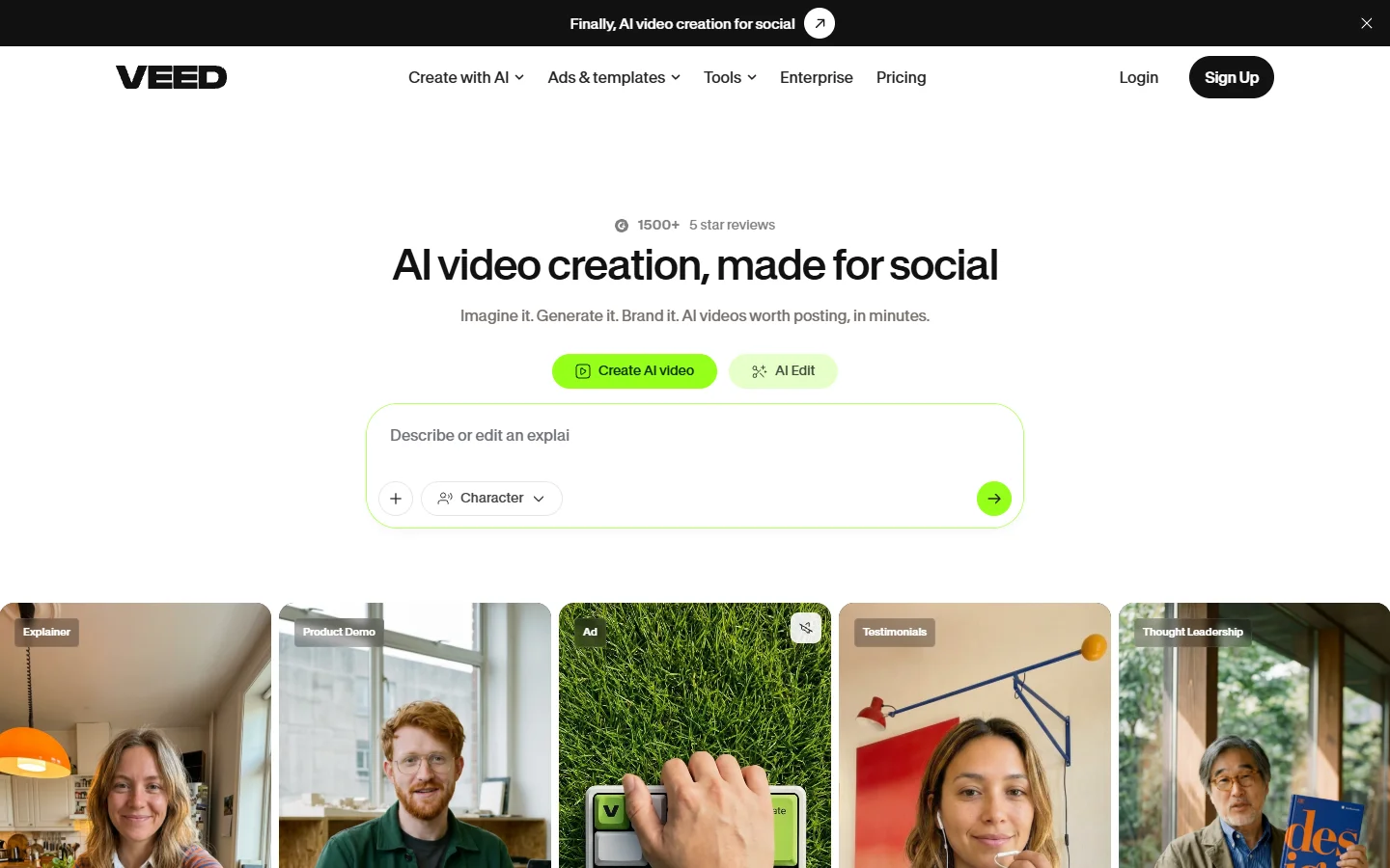 VEED homepage