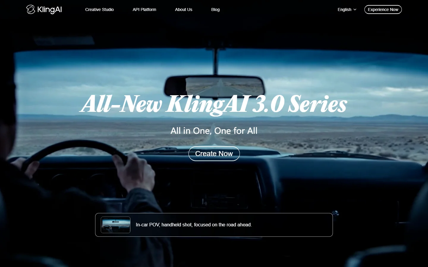 Kling AI homepage