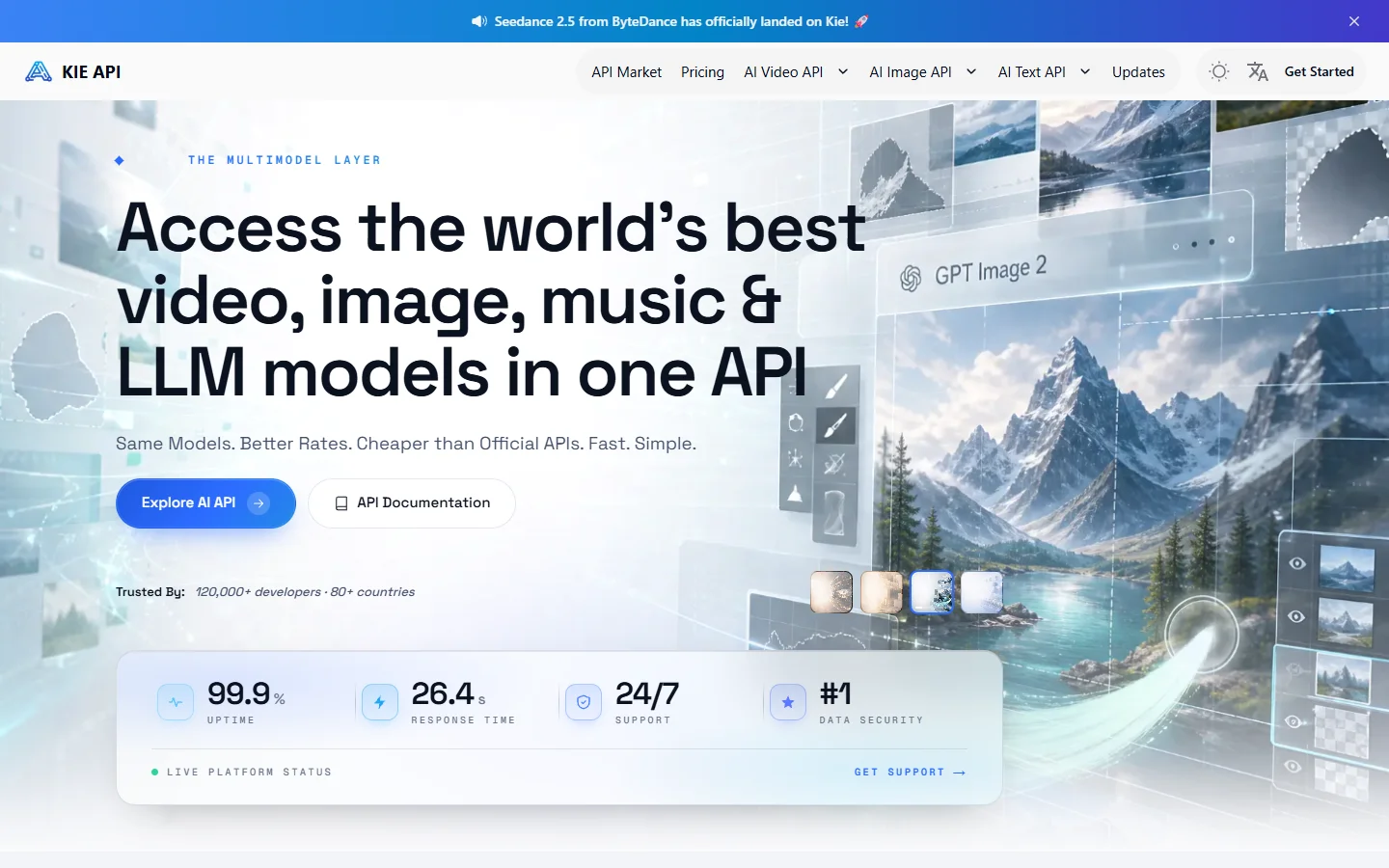 Kie.ai homepage