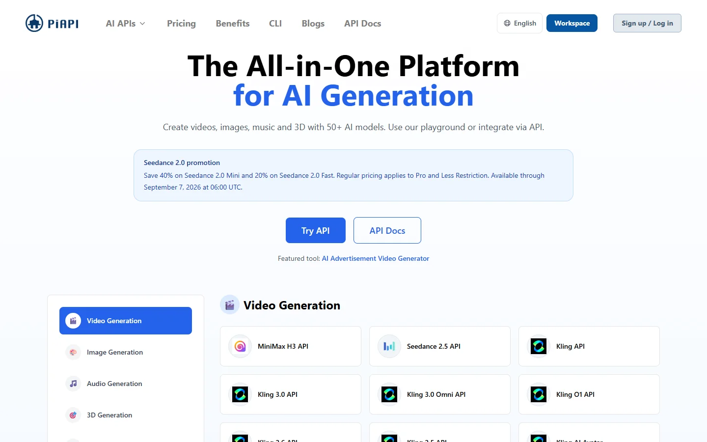 PiAPI homepage