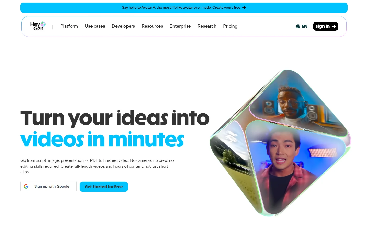 HeyGen homepage