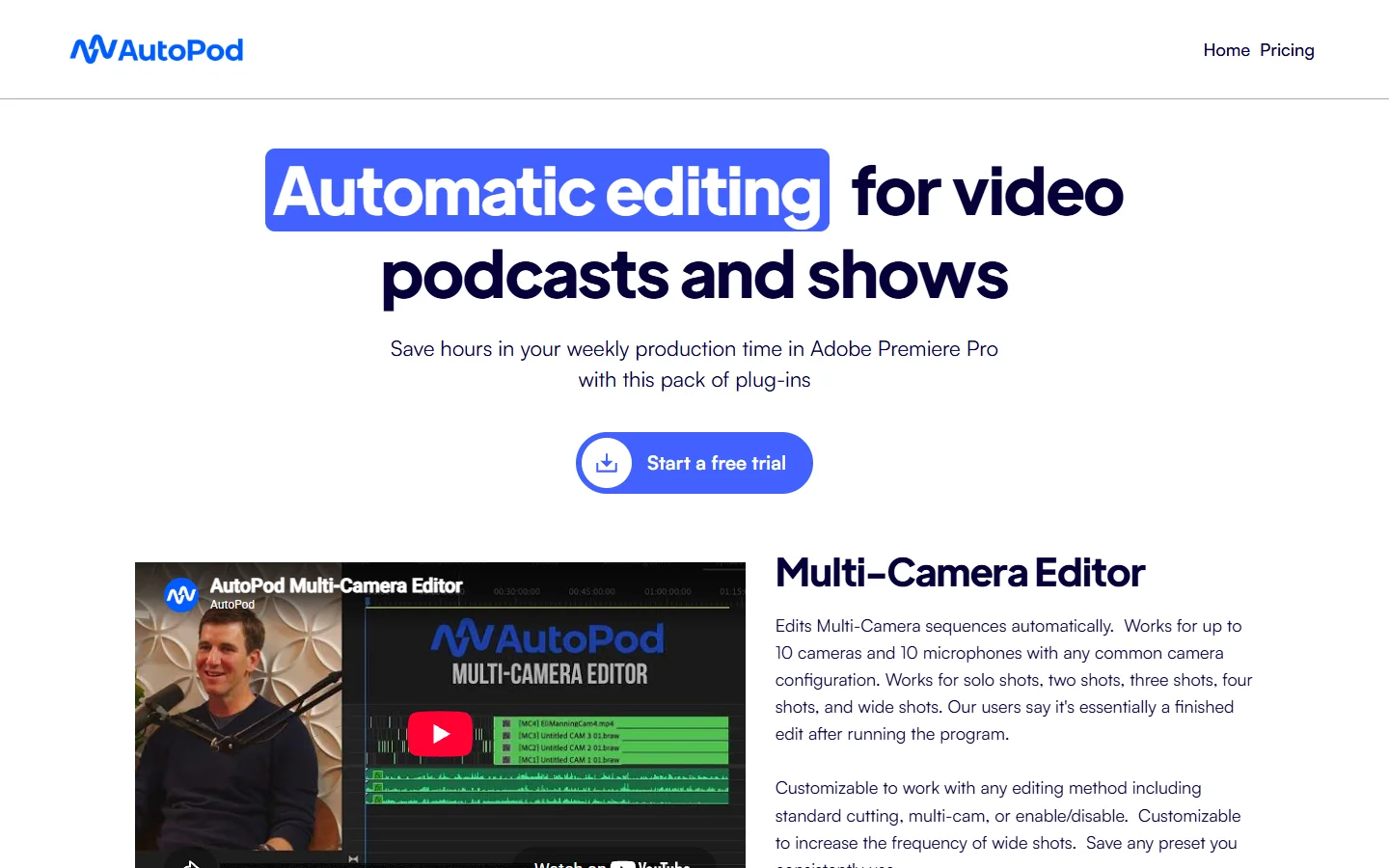 AutoPod homepage