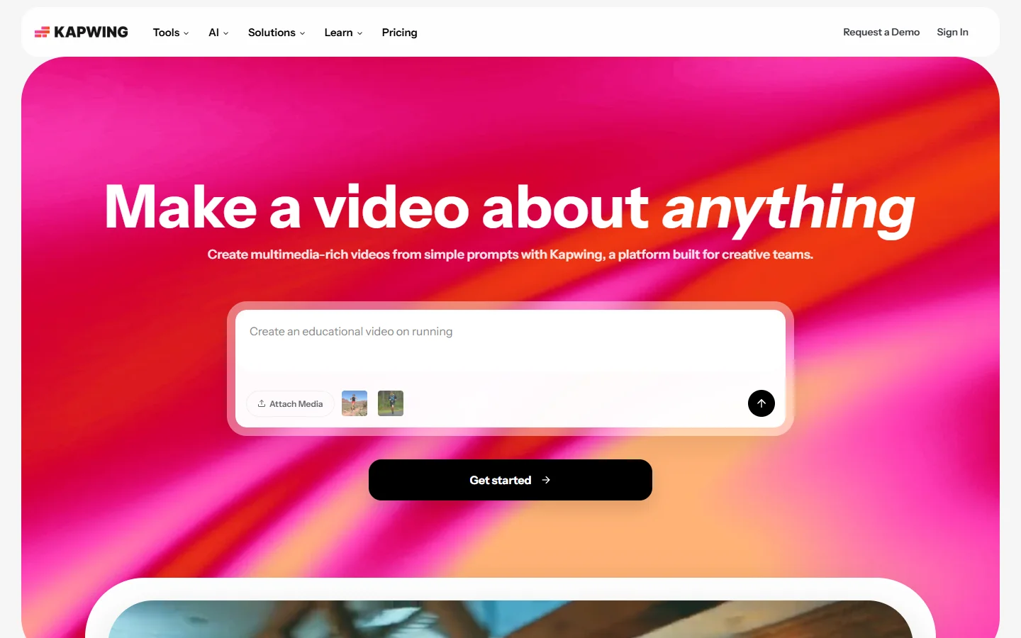 Kapwing homepage