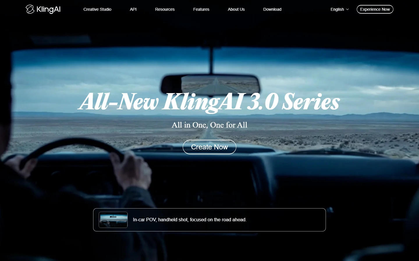 Kling AI homepage