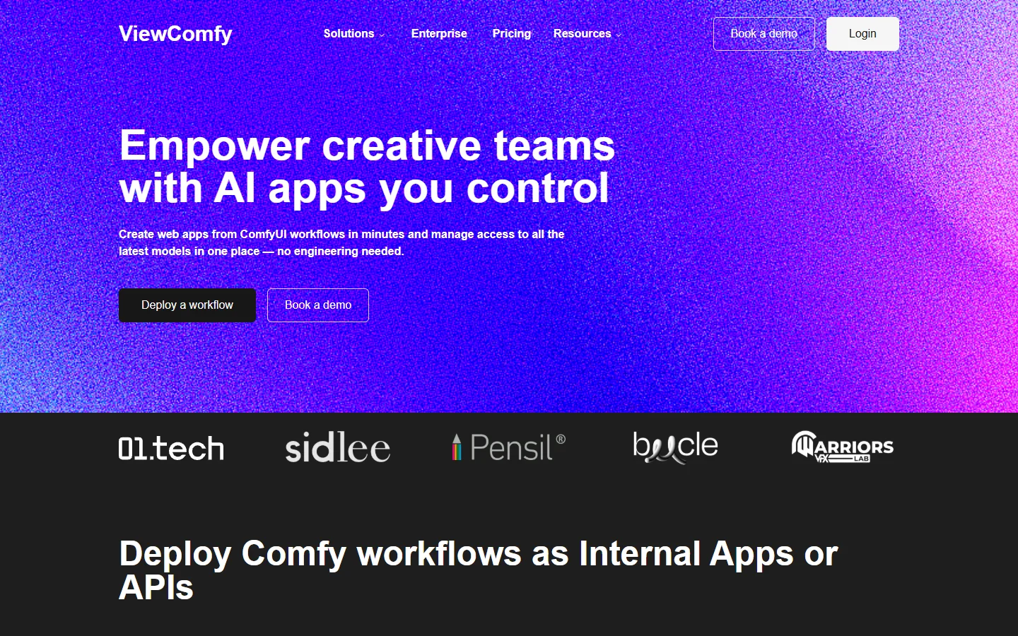 ViewComfy homepage