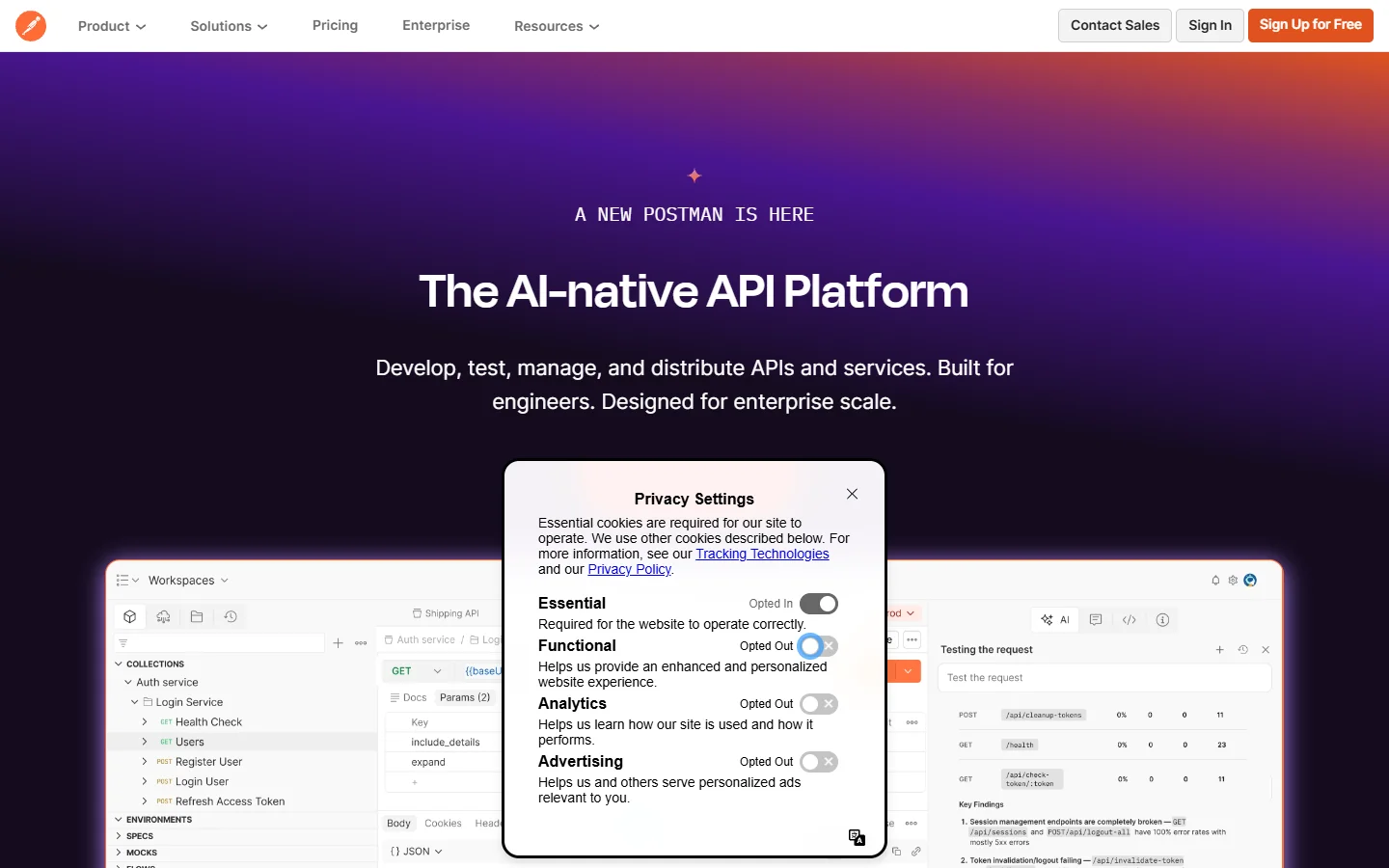 Postman API platform