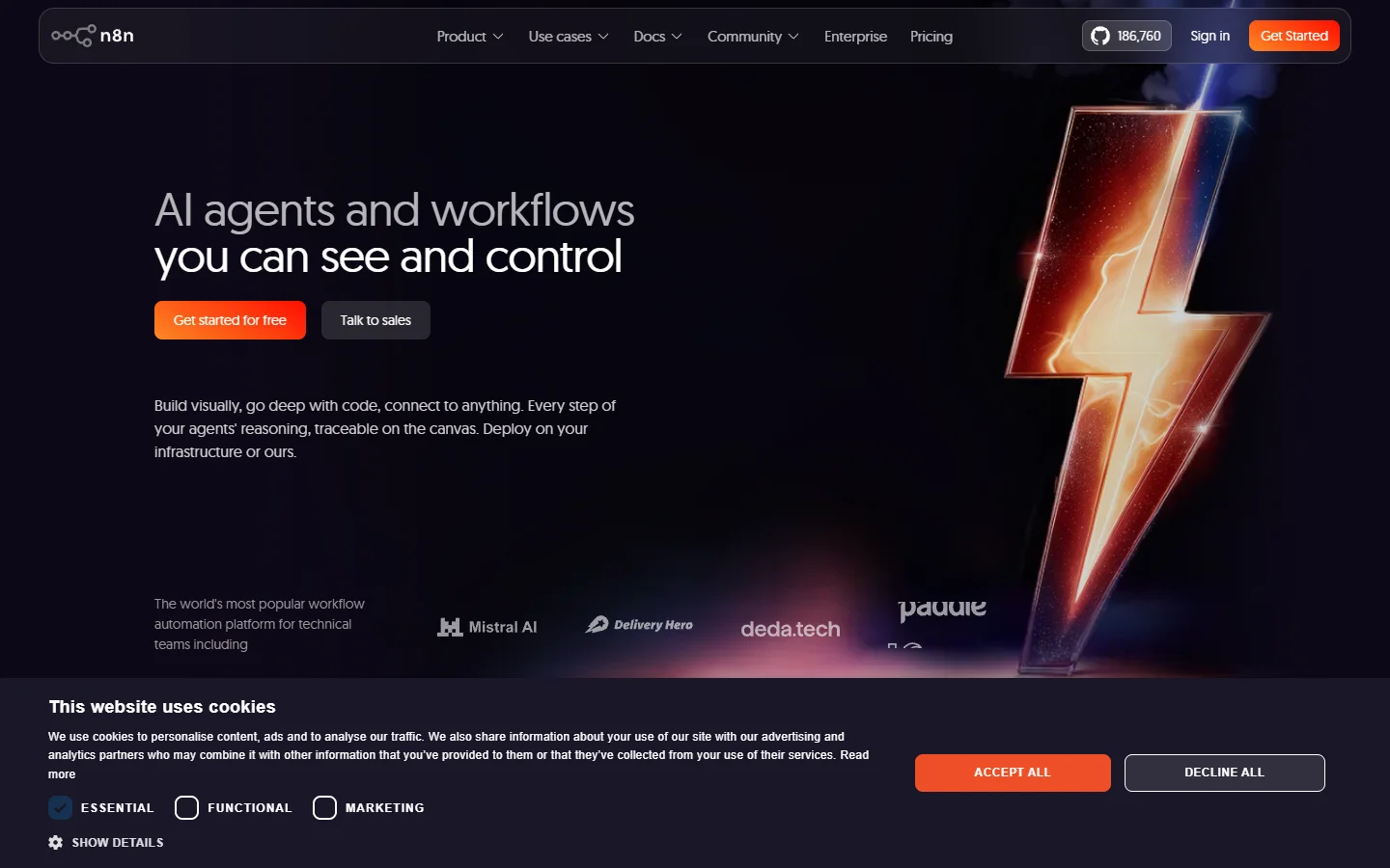 n8n homepage