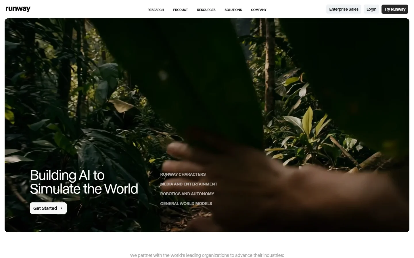 Runway homepage