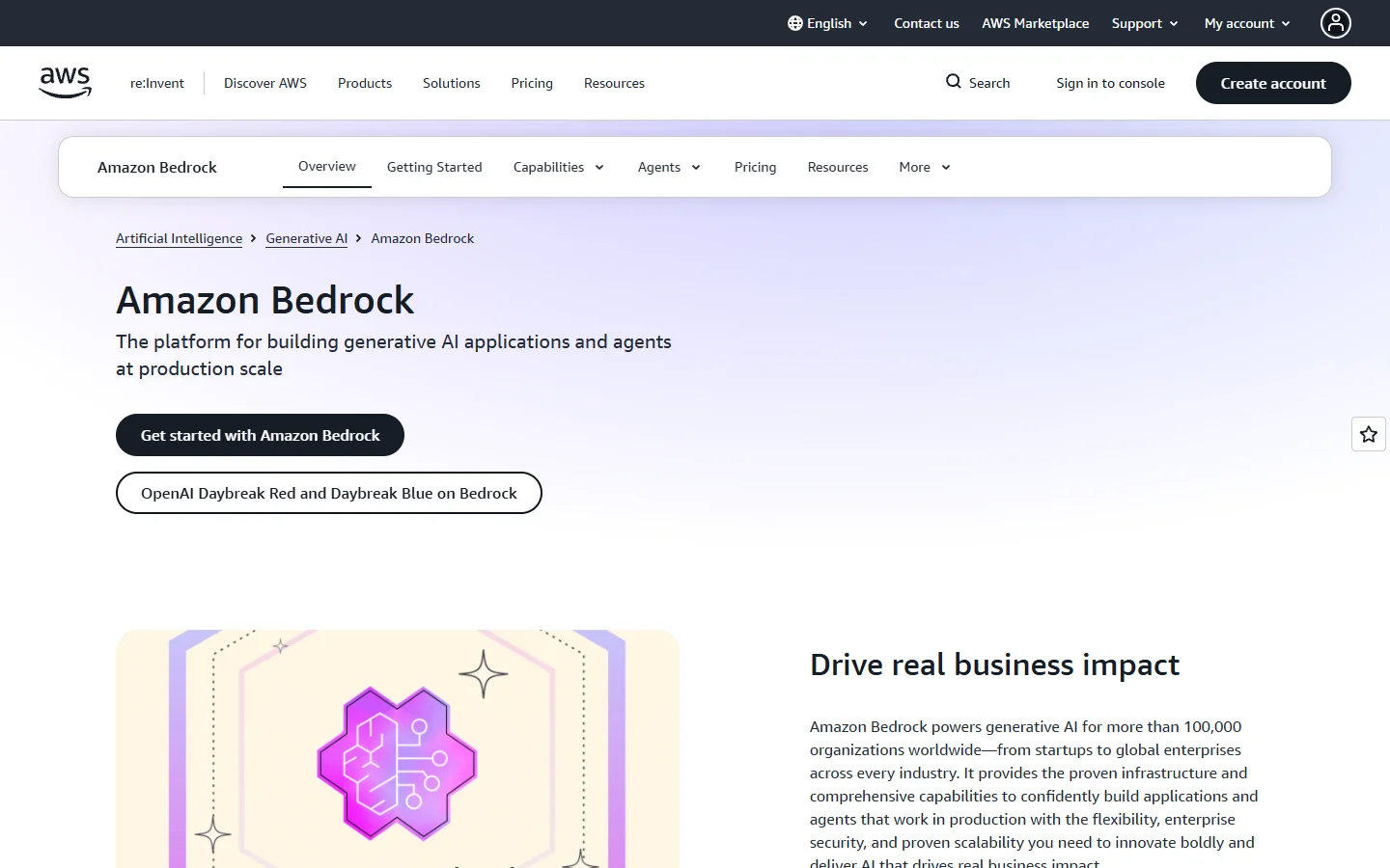Cloud provider foundation model service homepage