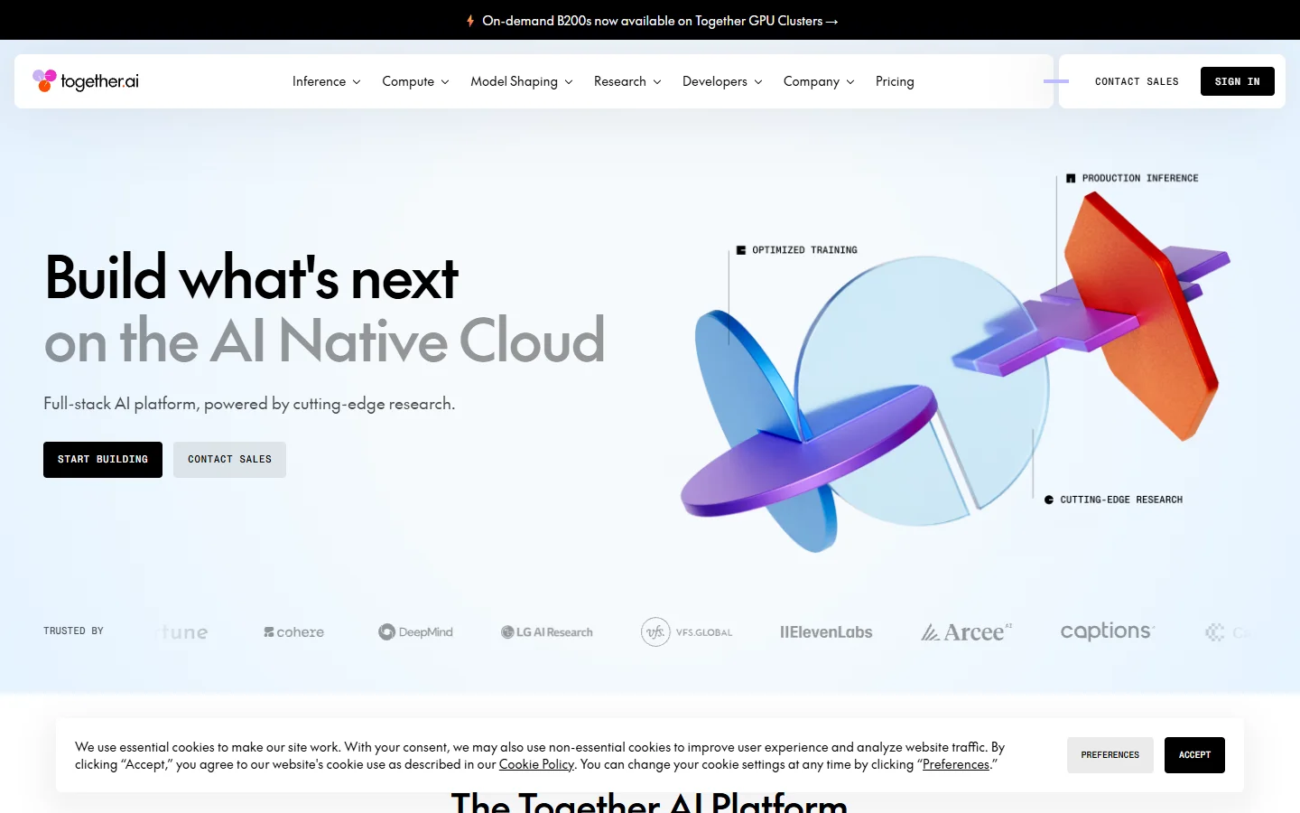 Open model cloud platform homepage